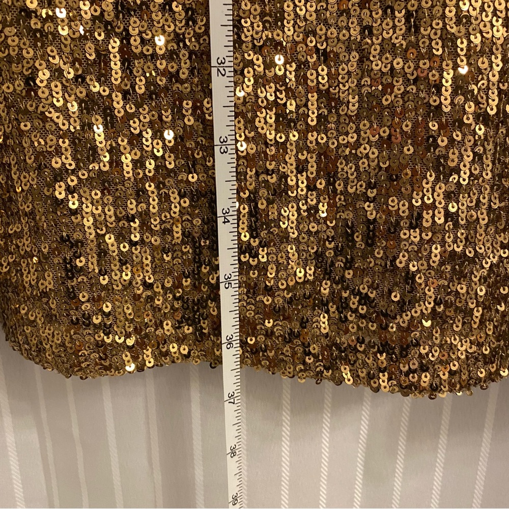 NWOT Gold Sequin Mini Dress Size Medium - Picture 4 of 5